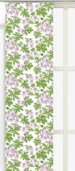 Arvidssons textil Panelgardiner|Westerlunds blomma panelgardin – Pelargoner & lantlig charm