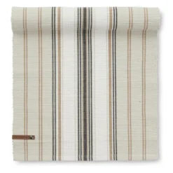 Jakobsdals Bordslöpare|Wove beige löpare 35x120 cm – Randig bordslöpare