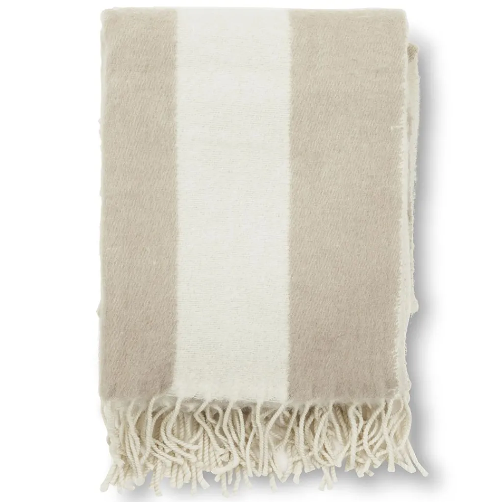 Jakobsdals Ullplädar|Zara Blockstripe beige pläd